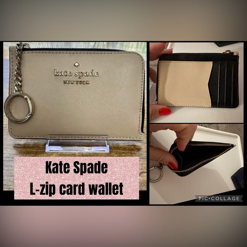 Kate Spade Cream and Black Mini Card Holder